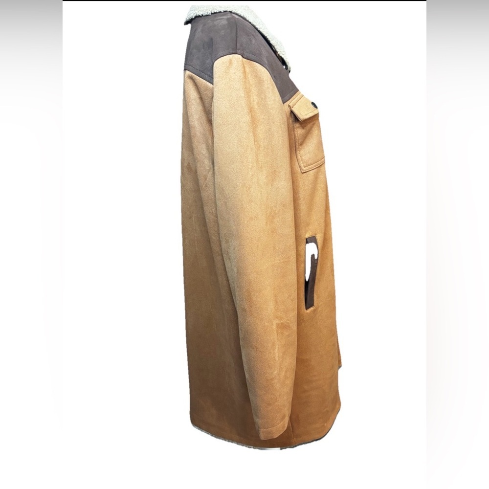 Carhartt Sherpa Lined Canvas Ranch Chore Coat Brown Western Workwear Jacket L - Picture 3 of 7